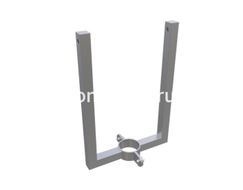 Кронштейн для двух светильников, нержавеющая сталь 150x80 мм + хомут