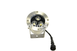 Подводный светодиодный прожектор (LED) 3 диода, 25°, 12V.DC, теплый белый Подводный светодиодный прожектор (LED) 3 диода, 25°, 12V.DC, теплый белый