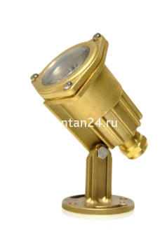 Dichroic lightfixture, 4 диода, 30°, 12V.AC, 5W-LED R красный, латунь